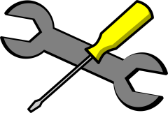 handyman logo wrench hammer